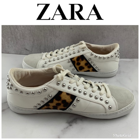 leopard studded sneakers